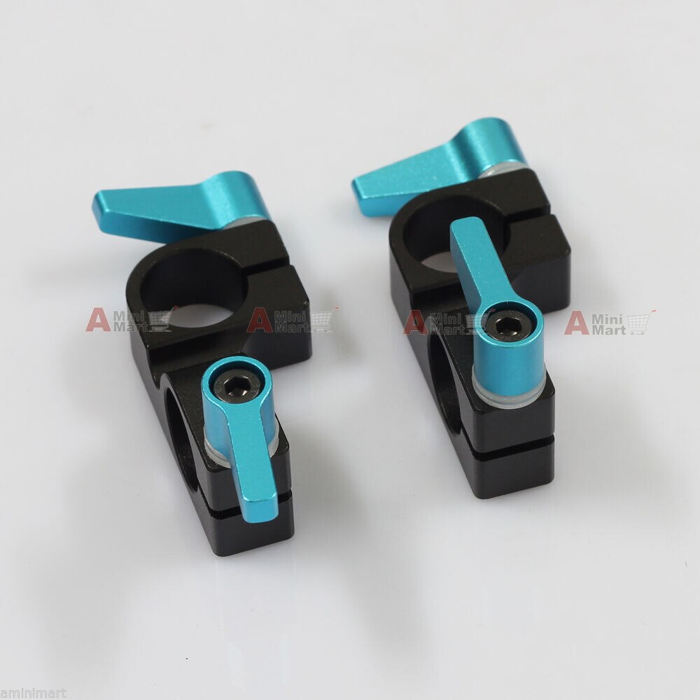 2x 90° Degree Rod Clamp Railblock Block for 15mm Rod Support Rail System DSLR Rig tripod camera
