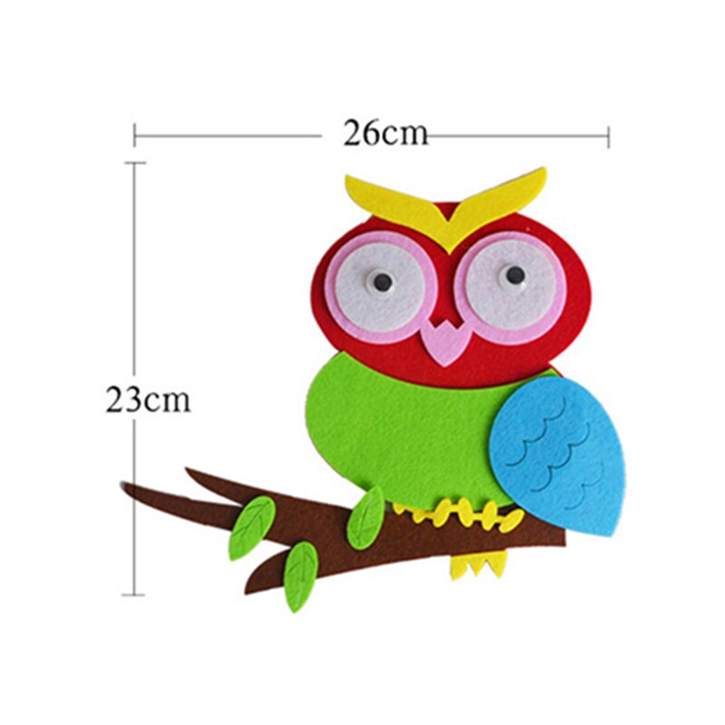 3mm fieltro de corte formas de búho pegatina DIY artesanía decoración de la habitación de los niños adhesivos para pared jardín de infancia decoración manualidad de fieltro Juguetes