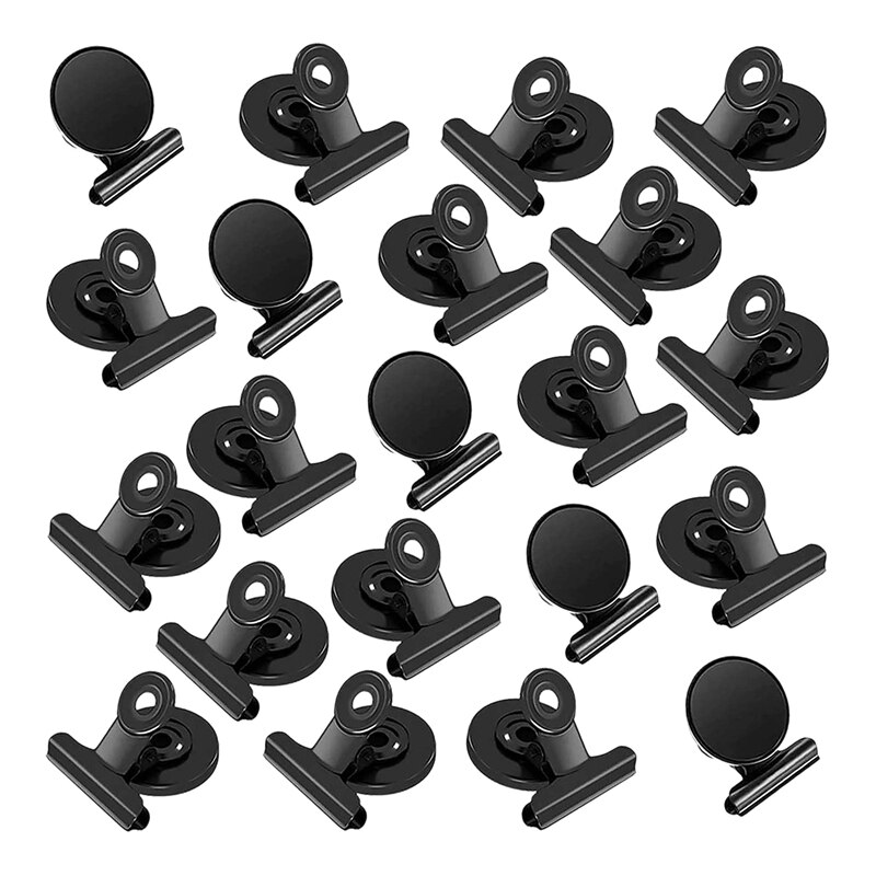 PPYY-20Pcs Fridge Magnetic Clips, Scratch-Free Refrigerator Magnet Clips, Binder Clips Paper Clamps, Whiteboard Magnets Clips: Default Title