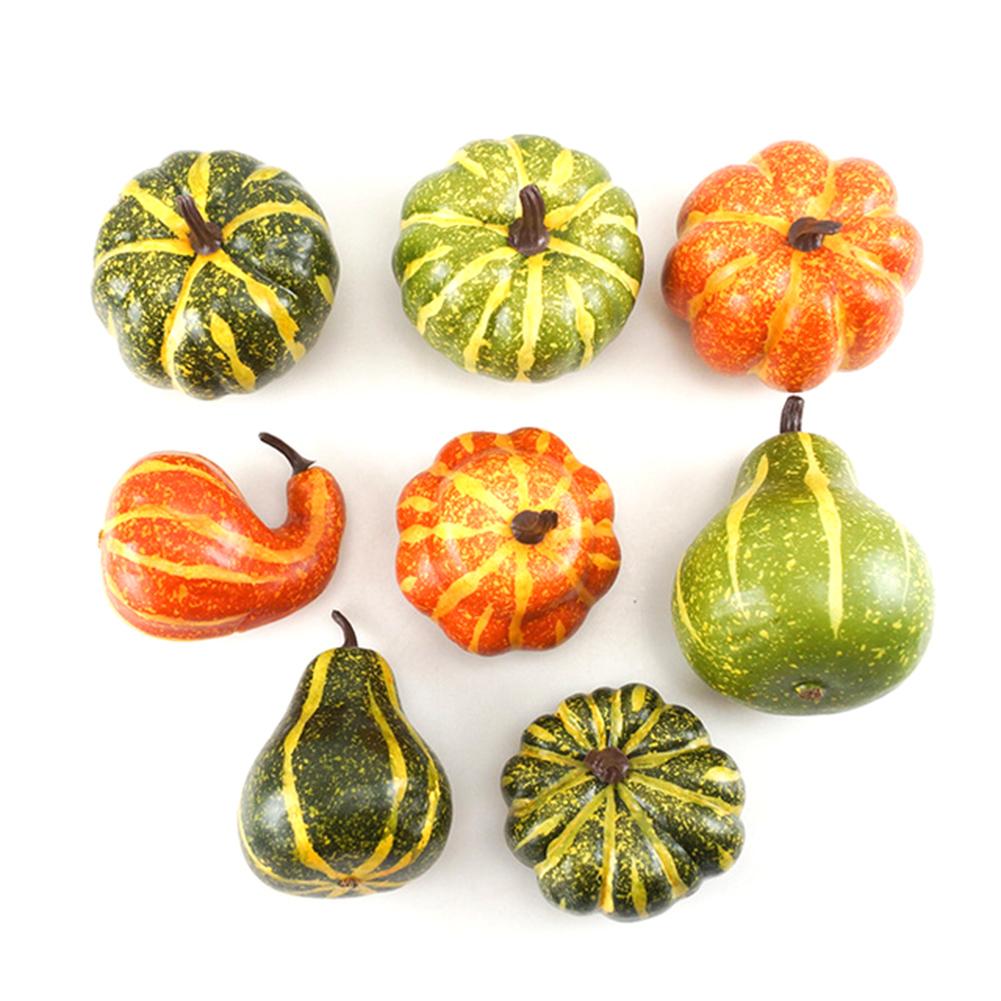6/8/12Pcs Artificial Pumpkins Harvest Props Home Halloween Thanksgiving Decor