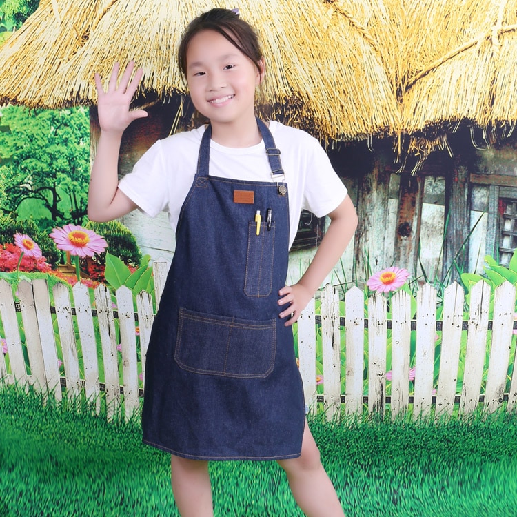 Denim Kinderen Schorten Uniform Unisex Schorten voor Schilderen Tuinieren Keuken Koken Schortjes