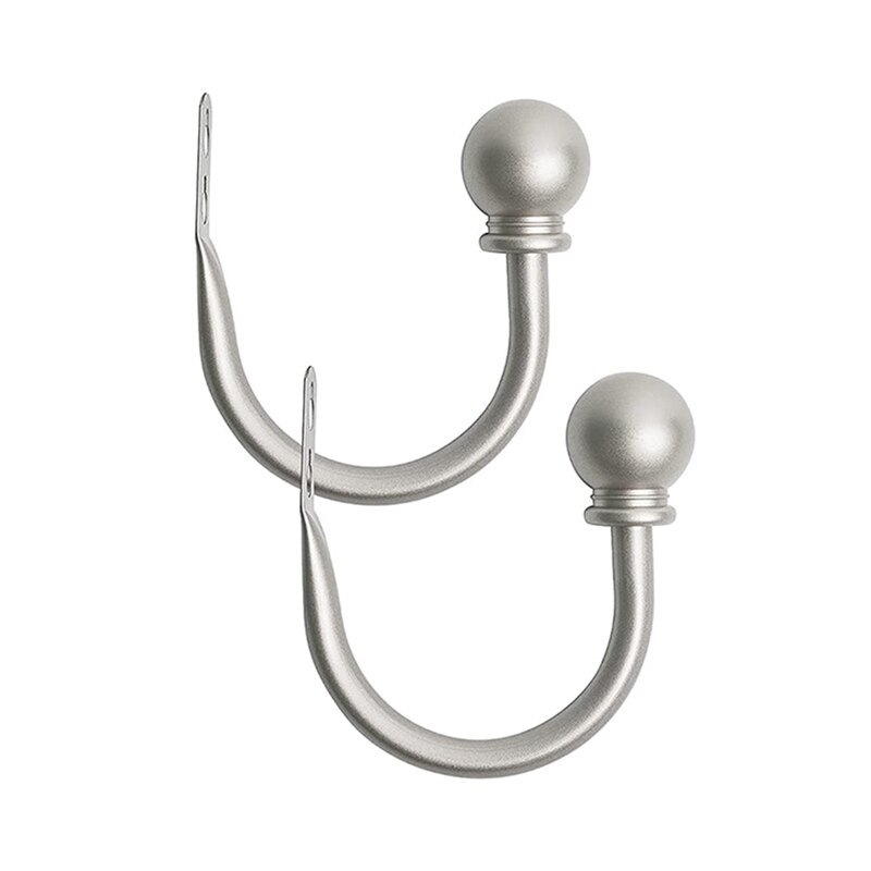 2 Pieces Curtain Frame With Screw Wall-Mounted Curtain Hook Bedroom Living Room Decorative Curtain Holder: silver