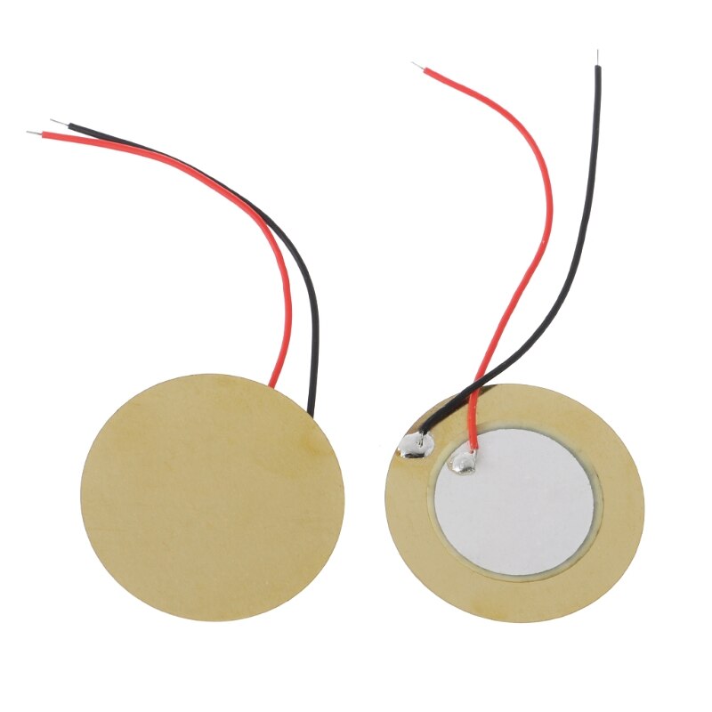 10pcs 35mm Piezo Elements buzzer Sounder Sensor Trigger Drum Disc+ wire copper