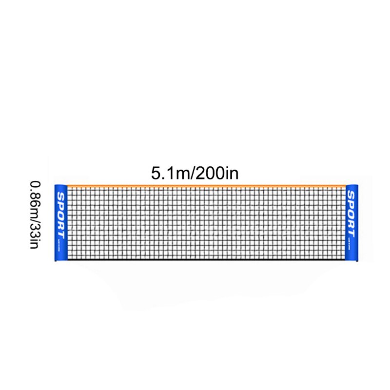 Factory folding simple 5m tennis net badminton net non-bracket