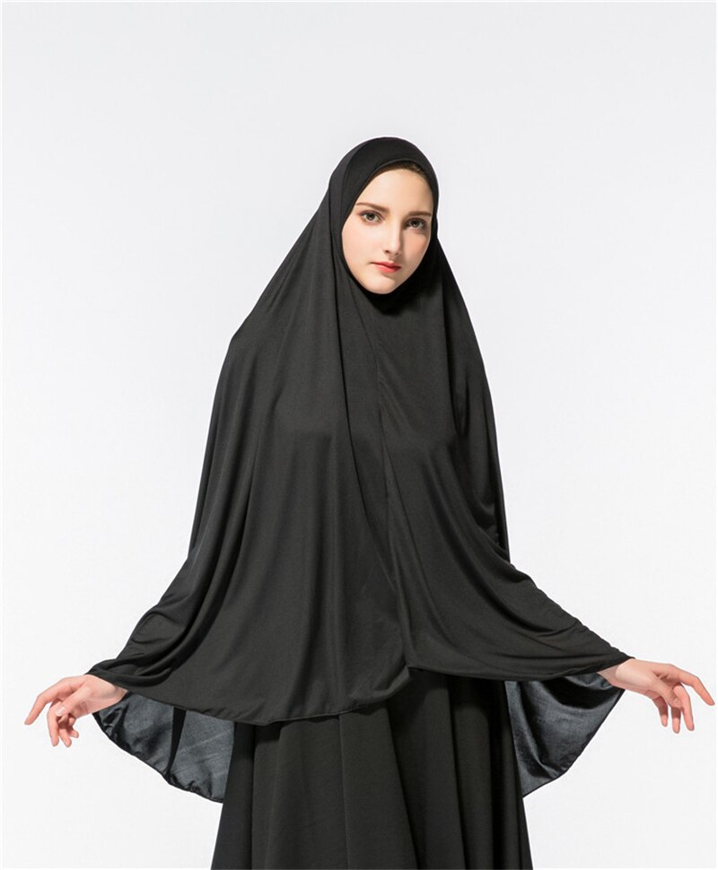 Muslimsk huva stor hijab islamiska kvinnor eid bönomantel arabiska tjejer täcka huvud dyrka huvudduk khimar jilbab bara toppen