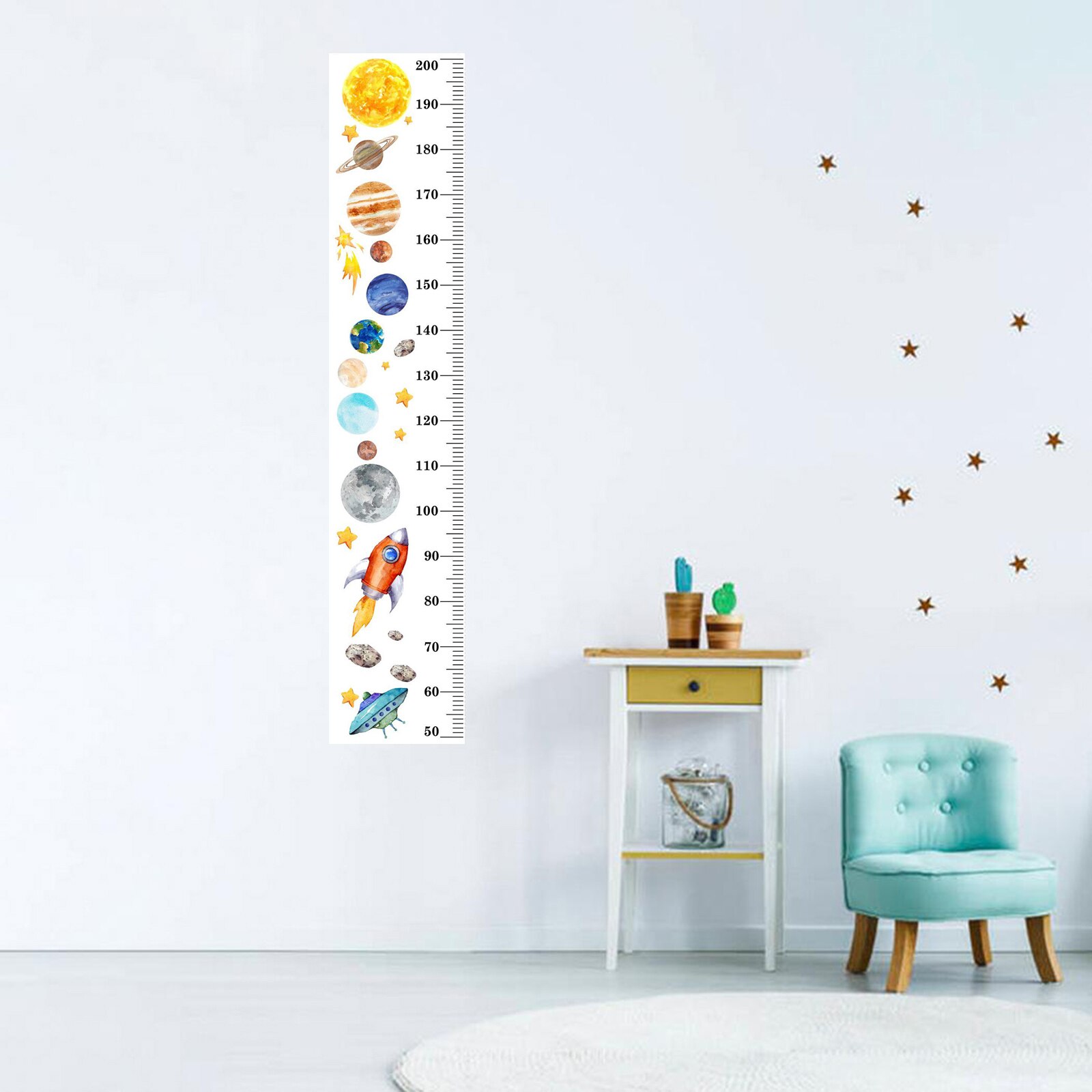 Baby Growth Chart Ruler Wall Decor Sticker for Kids, Wall Ruler Measure Chart, PVC Cartoon Height Chart DIY Wall Stickers