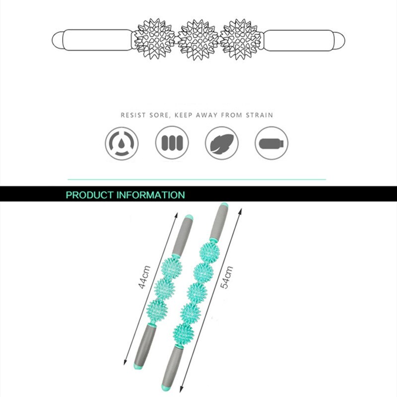 Yoga Hedgehog Ball Massage Stick To Relax The Fascia Muscles, Used To Massage The Legs, Back, Neck, Various Parts Of The Body.