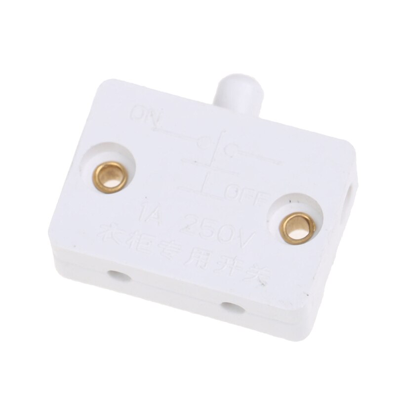 Interrupteur universel pour portes coulissantes/202A auto-réinitialisation/interrupteur normalement fermé/porte d'armoire/portes de placard/1A250V/2A250V: 1A 250V white
