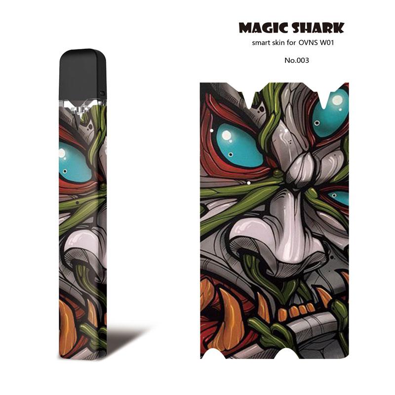 Magic Shark Monsters Cat Fish Dog Pirate Skull Stereo PVC Ultra Thin Film Cover Pod Case Sticker For OVNS W01: 003