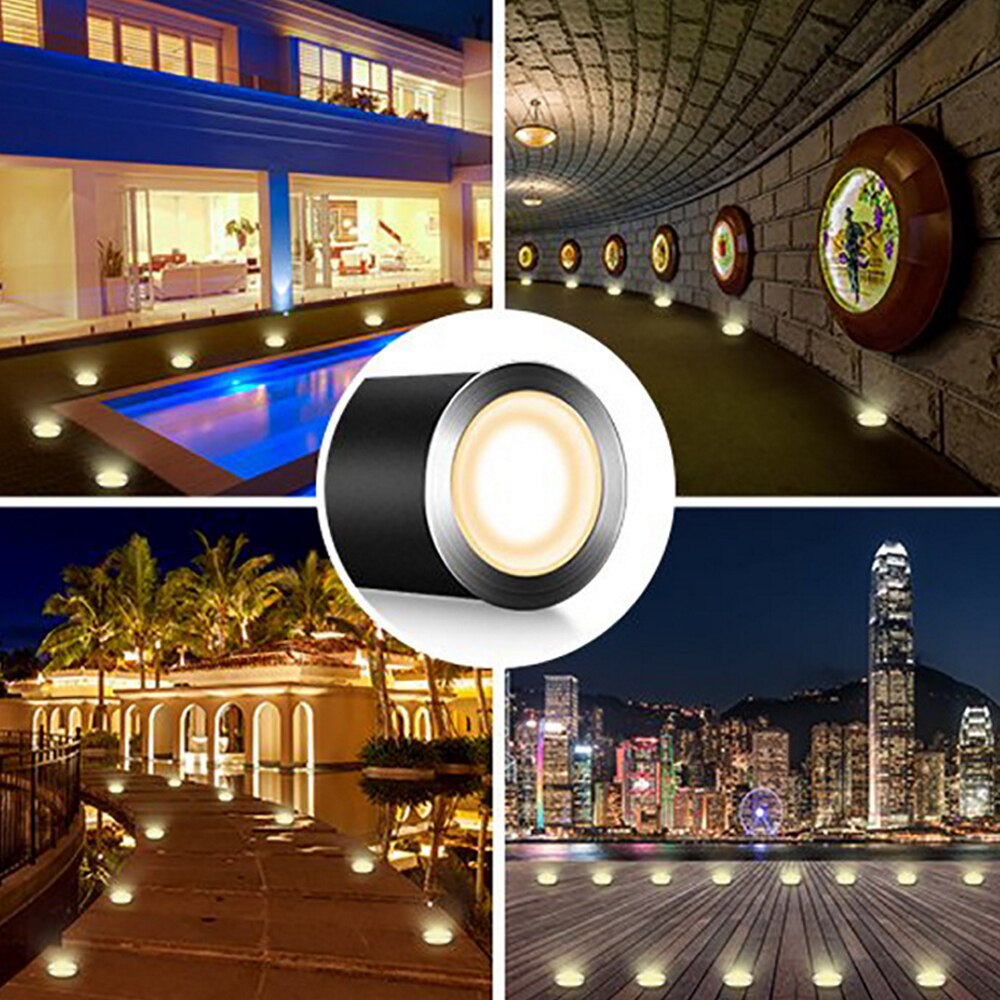 LED Deck Lights Waterproof Solar Powered Deck Light Set Recessed Underground Lamp Warm White 3000K Natural White 4000K Spotlight