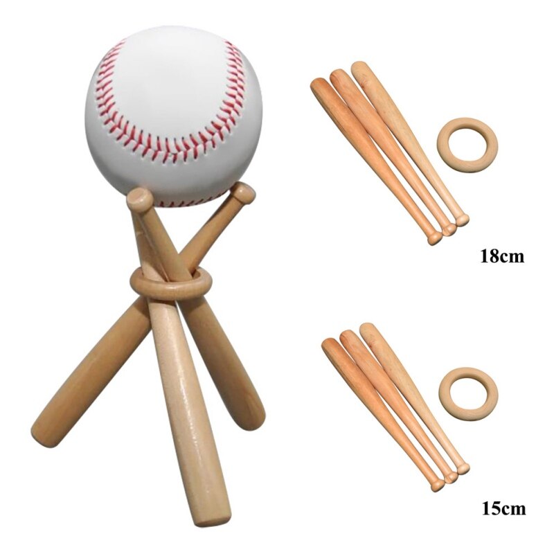 Mini Baseball Houder Bat Baseball Hout Display Stand Baseball Golf Tennis Opslag Base Holder Ondersteuning Tumbler Beukenhout