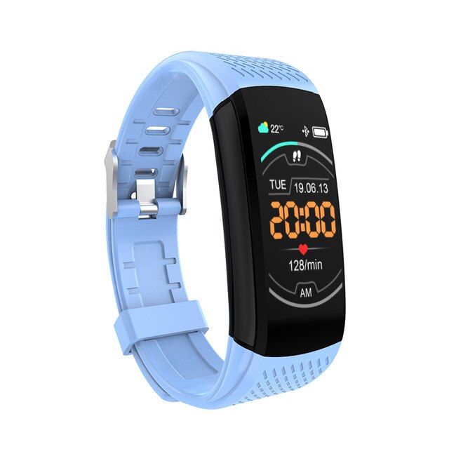 Smart Fitness Bracelet Blood Pressure Measurement Fitness Tracker Waterproof Smart Band Watch Heart Rate Tracker For Women Men: Light blue