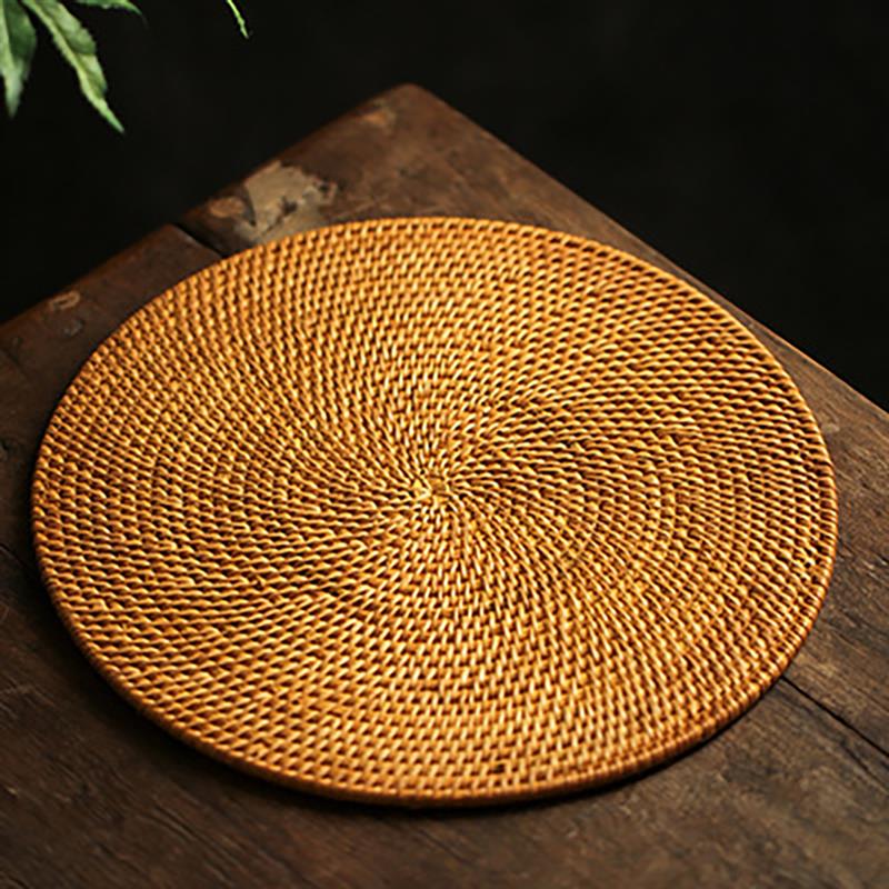 Placemat Pad Onderzetters Keuken Tafel Matten Rotan Caoaster Kom Matten Padding Mat Isolatie Pad Ronde Placemats Hand-Gemaakt