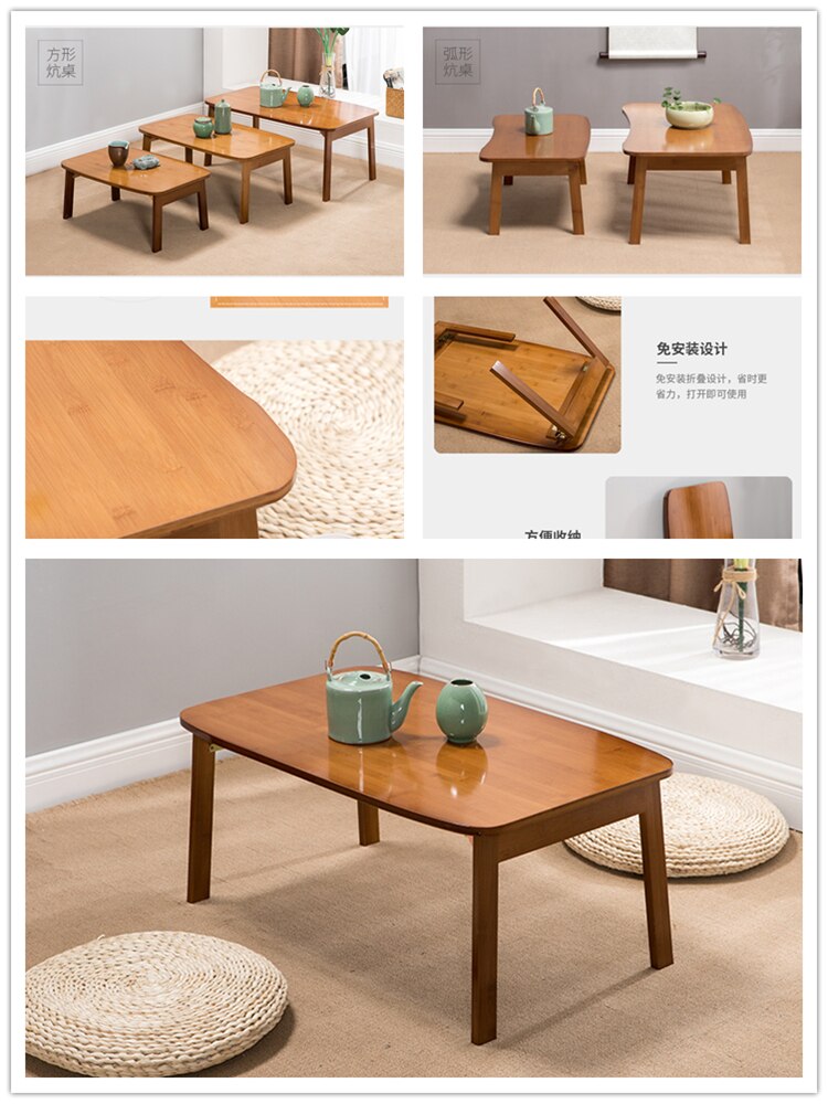 80X49X35 Bamboe Slaapkamer Kleine Tafel Grond Vouwen Eenvoudige Bureau Erker Thee Seat Slaapzaal Schrijven board Optioneel Grootte