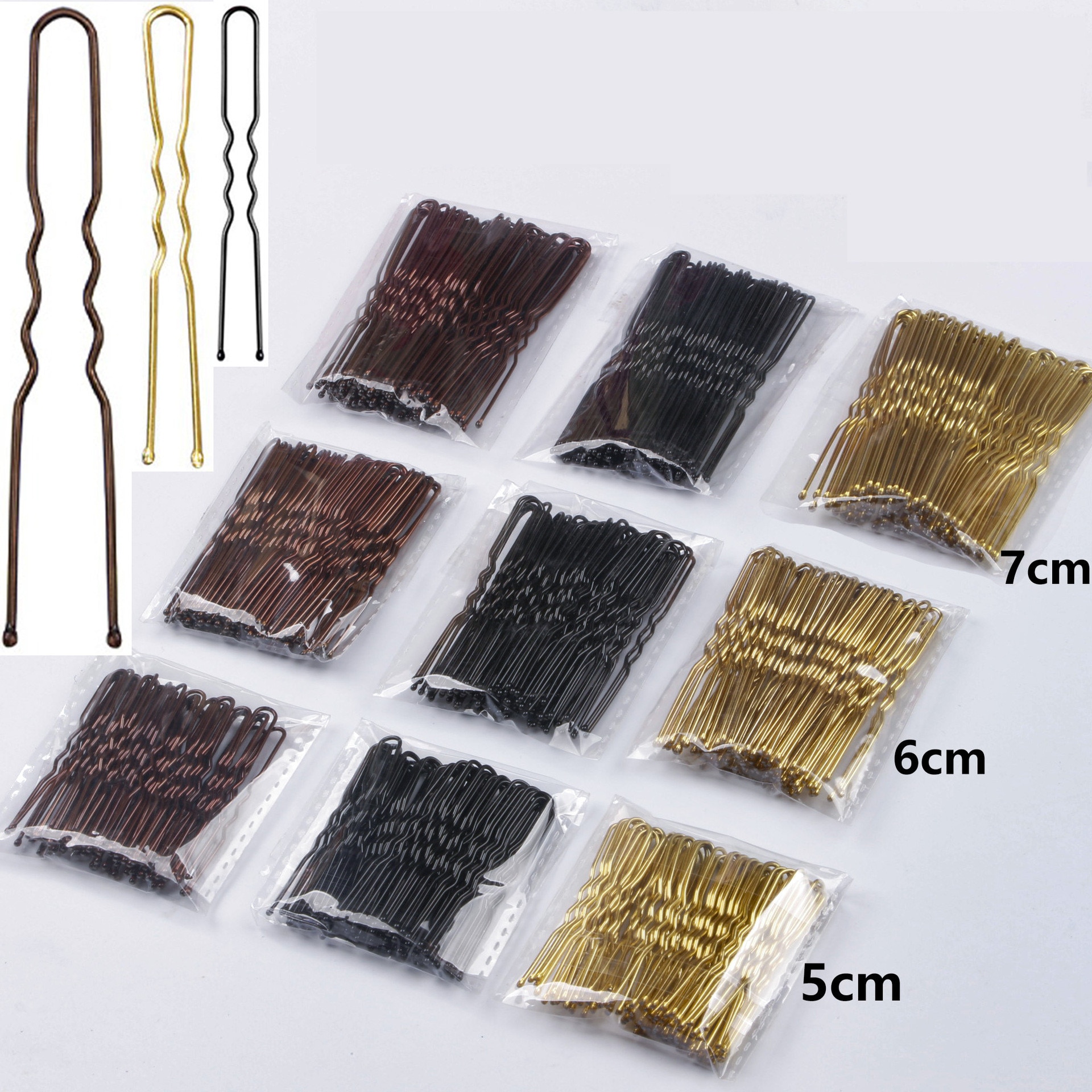 Basic U-vormige goudbruine metalen haarspeld Onzichtbare haarstyling Bobby Pin Salon Haaraccessoires Veilige haargreep