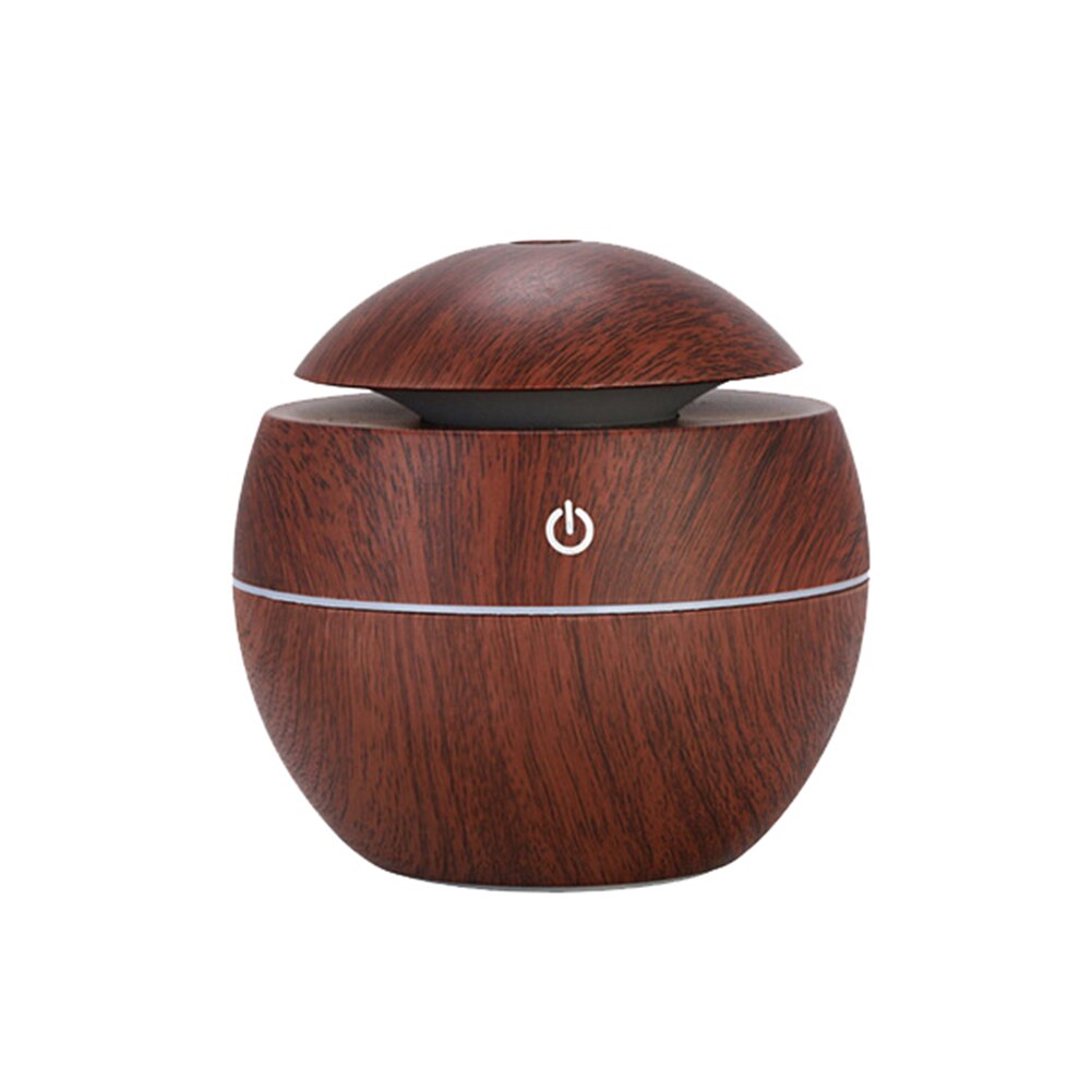 Wood Grain USB 300ml Air Humidifier Aromatherapy Aroma Essential Oil Diffuser with LED Light Mist Maker Colorful: Dark Wood Grain1