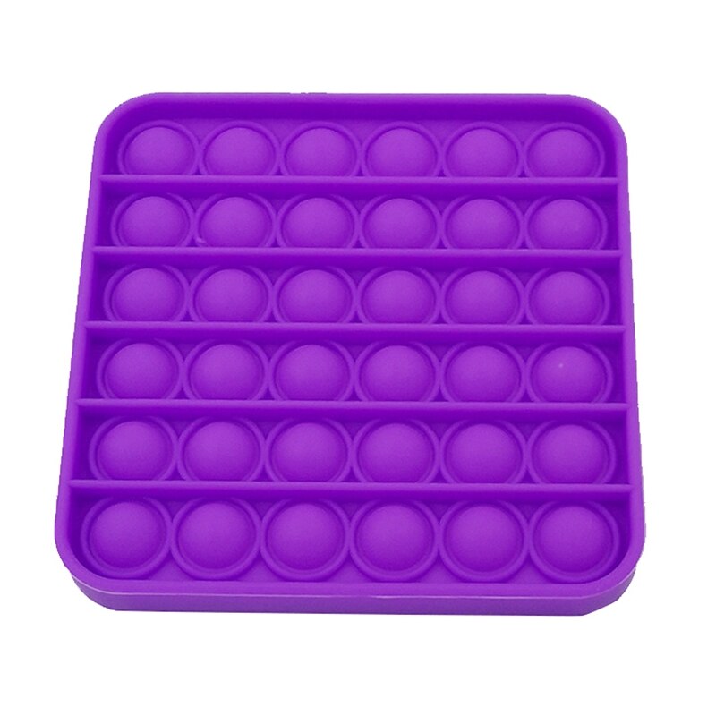 Push Pop Bubble Fidget Toy Push Pop Antistress Toys Round Fidget Sensory Juguete Silicone Stress Reliever Playing Board: Square Board-Purple