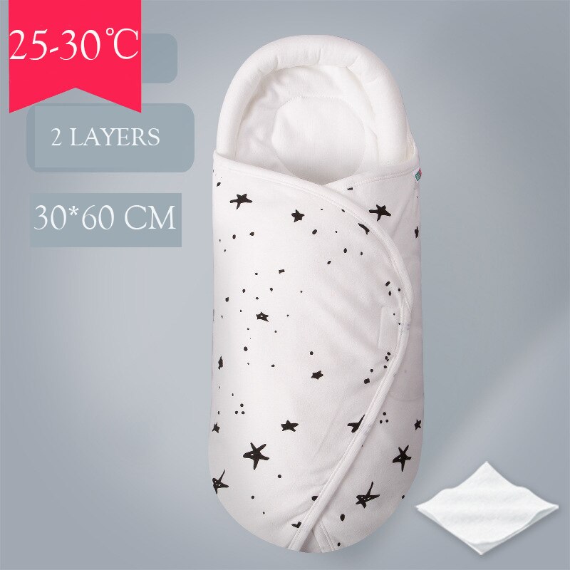 Manta envuelta con Velcro para bebé, almohada de cabeza en forma de U, protección, saco de dormir, cochecito para niño y niña: 2 Layers 05