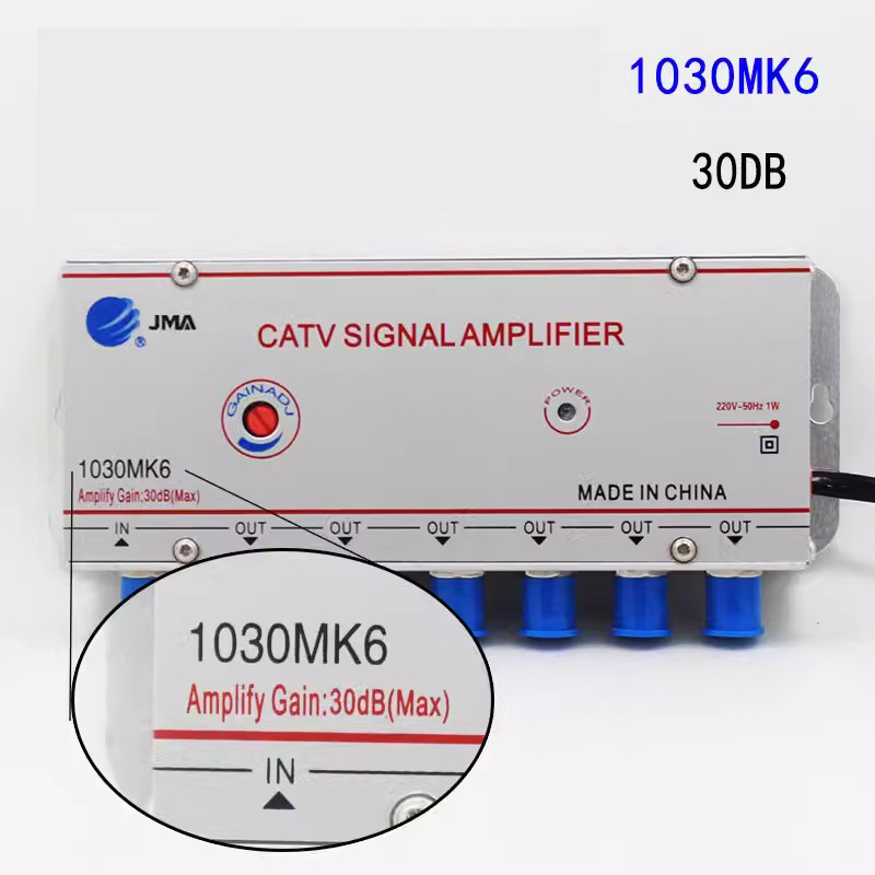 Ac 220V 4 Way Catv Kabel Tv Splitter Versterker 30db Digitale Tv Antenne Signaalbooster Home Tv Apparatuur 45Mhz Naar 860Mhz Us Plug: Grey