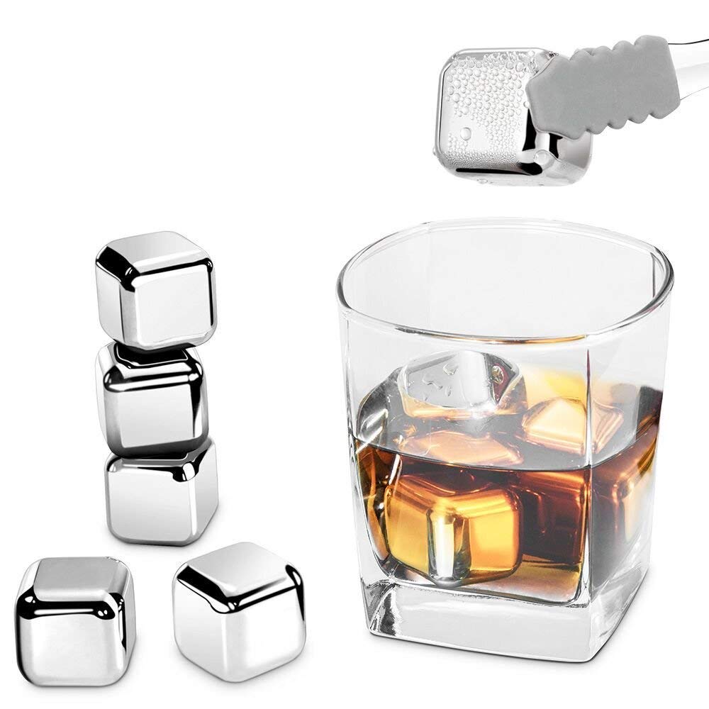 Rvs Ice Cubes Whisky Stenen Herbruikbare Ijsblokjes Chilling Stenen Rotsen voor Wijn, Bier, Drank