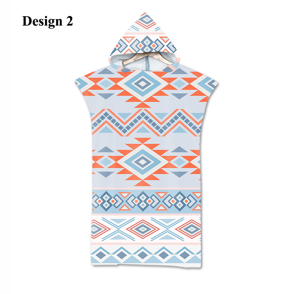 , triángulos geométricos aztecas, zigzag, diamantes, copos de nieve, Poncho grande para adulto, capucha, piscina, baño, toalla de playa: Design 2