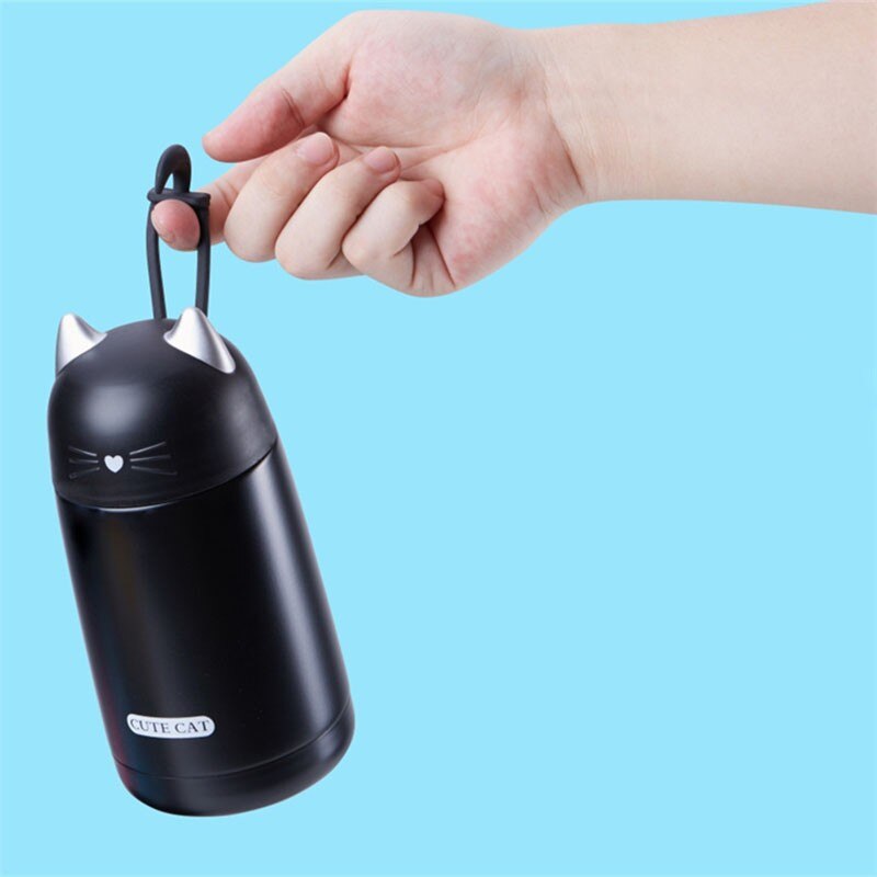 JOUDOO 330ml Thermos Cup Cartoon Cat Thermo Mug Drinkware Water Bottle Stainless Steel Vacuum Flask Leak-proof Tumbler 35