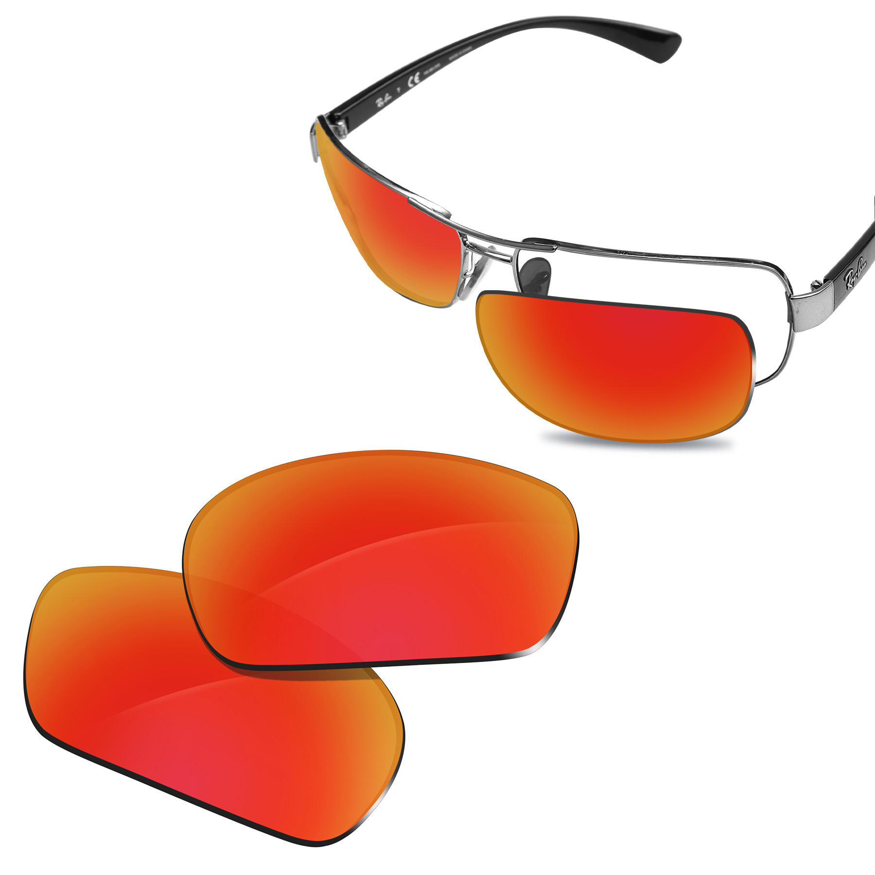 Glintbay Prestaties Gepolariseerde Vervanging Lenzen Voor Ray-Ban RB4234-58 Zonnebril-Meerdere Kleuren: Rood