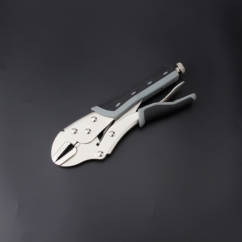 Adjustable Straight Round Jaw Pliers 1pcs Lock Locking Mole Plier Carbon Steel Clamp Grips Pliers Welding Tool 5" 7" 10" Inch: Plastic Straigt 10in