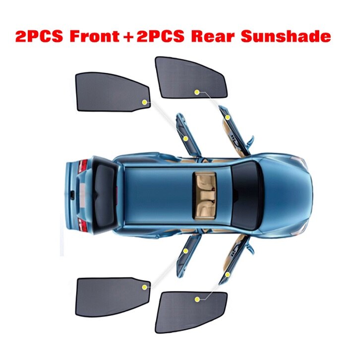 4PCS/Set Or 2PCS/Set Magnetic Car Side Window SunShades Mesh Shade Blind For VW T-ROC: 2PCS Front 2PCS Rear