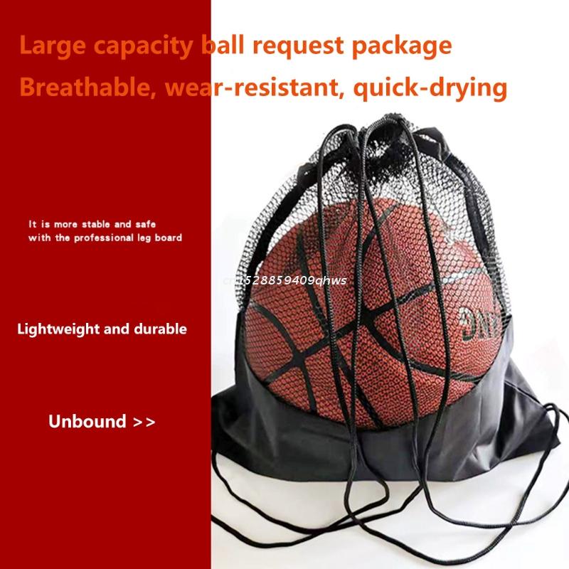 Foldable Soccer Backpack Gym Bag Sackpack Multifunction Ball Mesh Bag Sports Drawstring Basketball Backpack for Boys