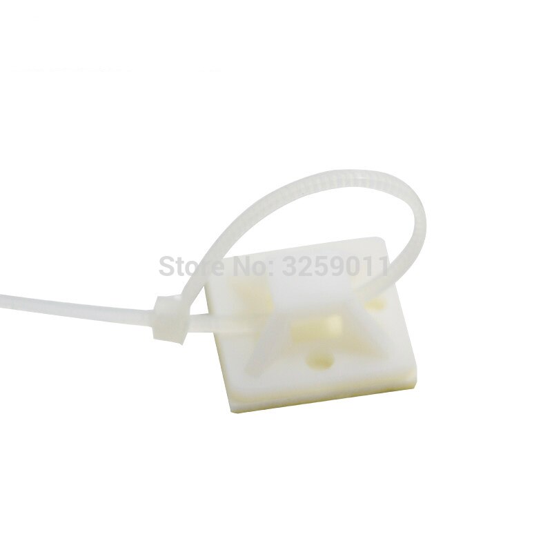 20 stk selvklebende kabelfester 40 mm *40 mm bil nylon metalltråd glipper klipp baseholder fikser organizer selvklebende klemme hvit