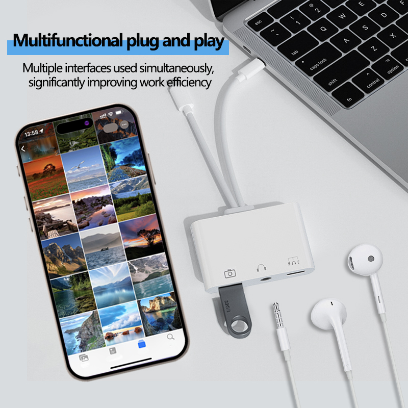 Lightning Type C to 3.5mm jack AUX Adapter USB 3.0 type C Fast charge cable USB-C 3 5 Digital Audio Cable Earphone Headphone OTG