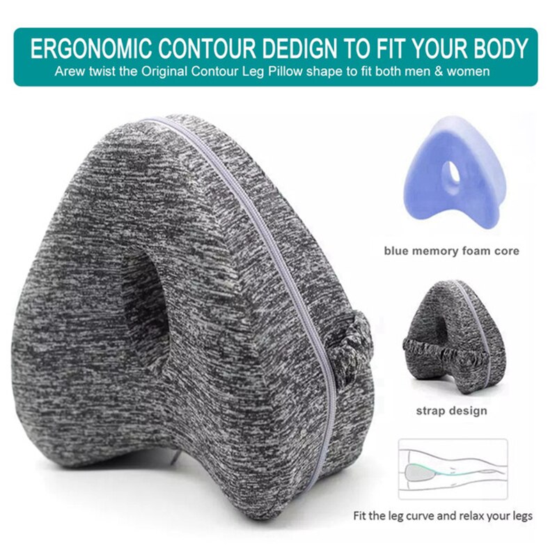 Almohada de espuma viscoelástica para dormir entre las piernas, cojín para dormir, apoyo para aliviar la espalda, cadera cintura para mujeres embarazadas, almohadas para las piernas: Rojo