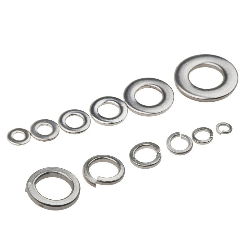 350PCS 12 Sizes Stainless Steel Flat Spring Lock Washers Fasteners Assortment Kit for Car Auto Vehicle Air with Box M3-M10