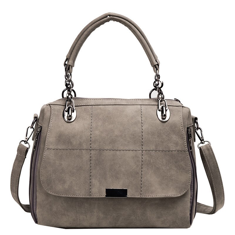 Bolso de mano mate para mujer, bolsa de hombro de gran capacidad, de cuero PU, tipo Boston, para viaje, 2022: gray