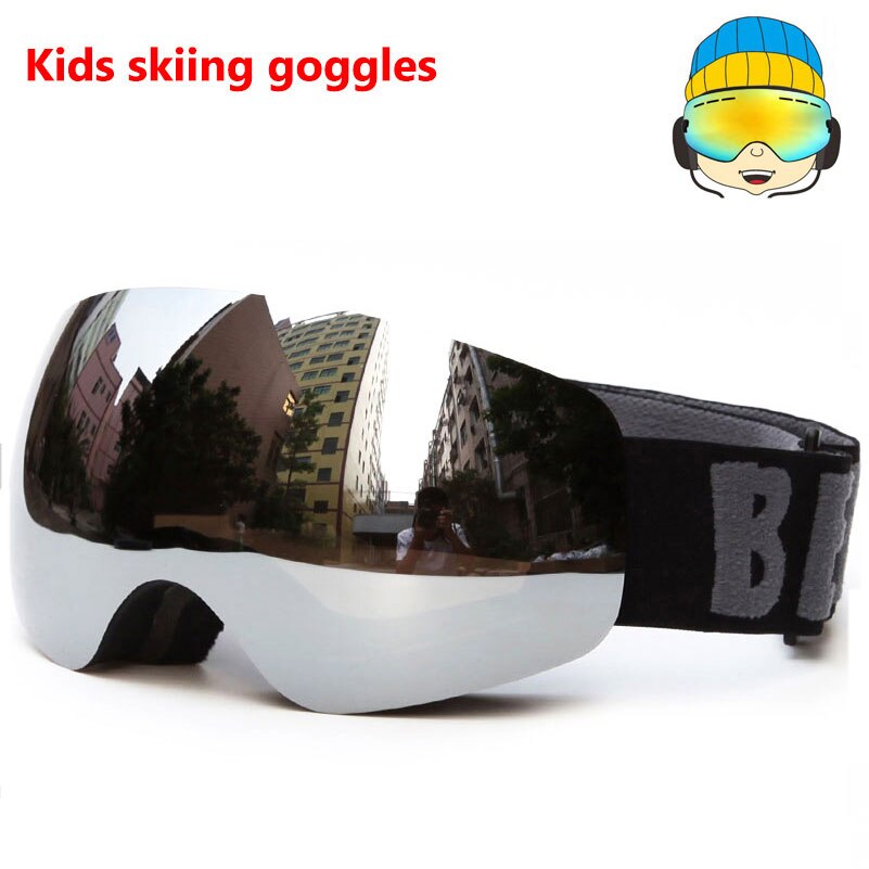Gafas de esquí profesionales para niños y niñas, lentes de esquí para niños, doble UV400, antiniebla, máscara de Snowboard, 4-15 años