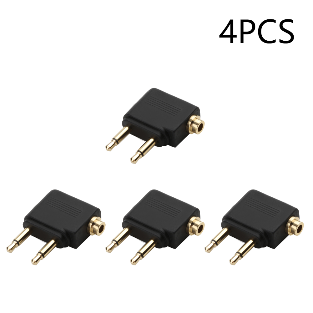 1-5 Stuks Audio-Adapter 3.5Mm Plug Jack Luchtvaartvliegtuig Koptelefoon Koptelefoon Audio-Adapter Voor Vliegtuig Reizen Hoofdtelefoon Oortelefoon