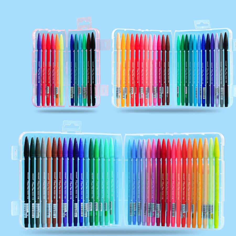 Monami 3000 Aquarell Kuli-einstellen Malerei Graffiti Markerpen Faser Farbe Haken Linie Stift Tagebuch Kunst Stift Schüler lieferungen