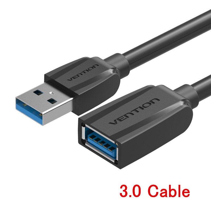 Vention-Cable USB 3,0 macho a hembra, Cable de extensión USB 2,0 de supervelocidad, extensor de datos, 0,5 m, 1m, 1,5 m, 2m, para ordenador y PC: USB3 0 Black / 3 m