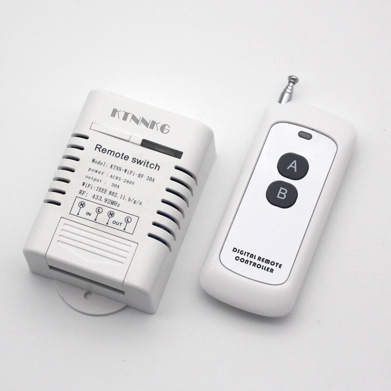 KTNNKG – interrupteur relais Wifi haute puissance 30A, 110-220V, 433MHz, pour chauffe-eau, sans fil, contrôle via application, pour maison intelligente: switch w 1 RF