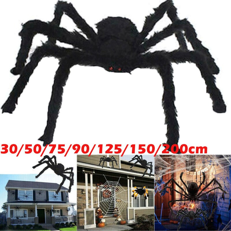 Halloween Spider Decoration Black Giant Scary Haunted House Prop Indoor Outdoor Decoration