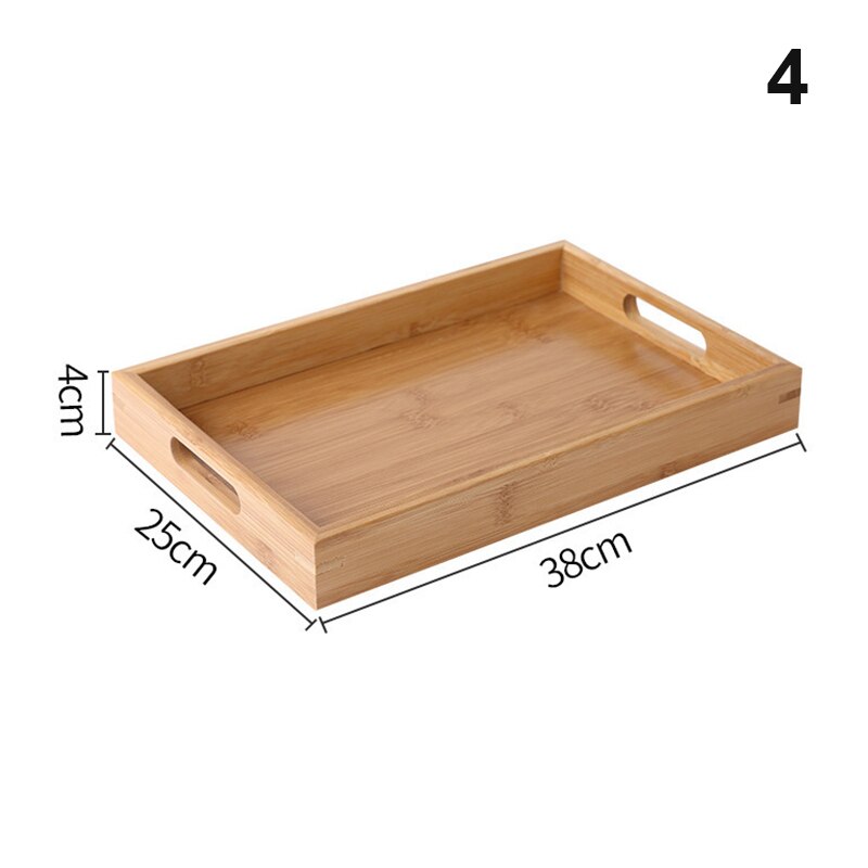 Bamboo Wooden Rectangular Tea Tray Solid Wood Tray Home Dry Tea Tray Kung Fu Tea Cup Tray Wooden Hotel Dinner Plate for food: 4