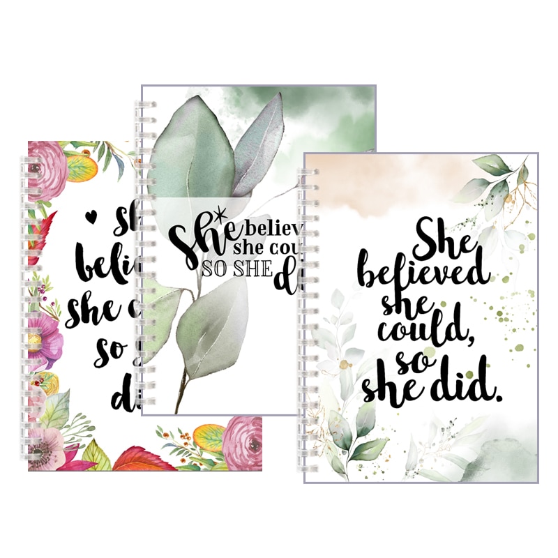 Citation inspirante-elle croyait qu'elle pouvait ainsi qu'elle l'a fait-cahier à spirale carnet de notes Romance bloc-notes pour Couples filles foi