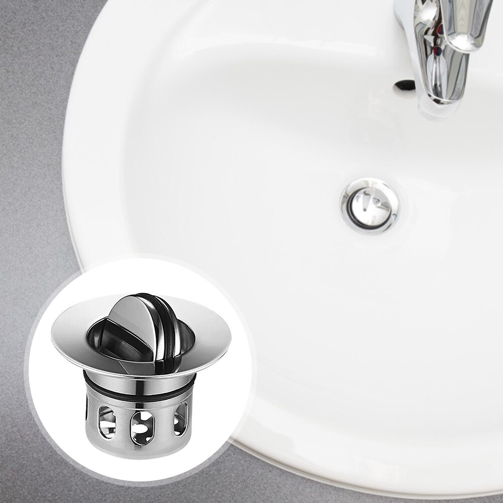 Bouchon d'évier en acier inoxydable Pop Up évier bouchon universel bouchon de vidange pour comptoir lavabo bouchon de bain