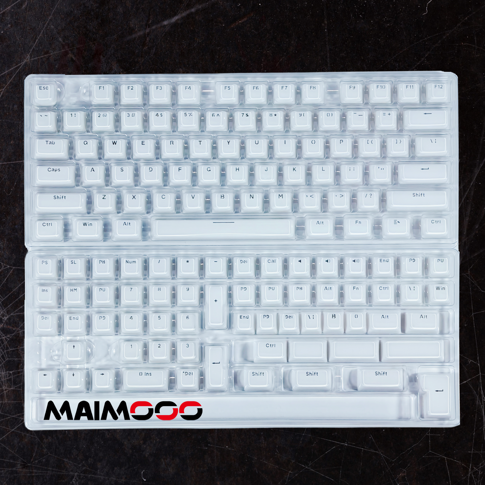 Capuchons de touches translucides ronds en MSI, profil OEM pour clavier mécanique, aucun MX, touches rétroéclairées en cristal de glace, barre d'espace ISO: MARRON