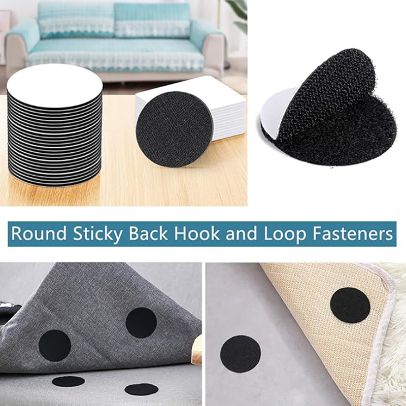 5-30Pairs 60mm Strong Self Adhesive Fastener Dots Nylon Sticker Hook and Loop Magic For Bed Sheet Sofa Mat Carpet Anti Slip