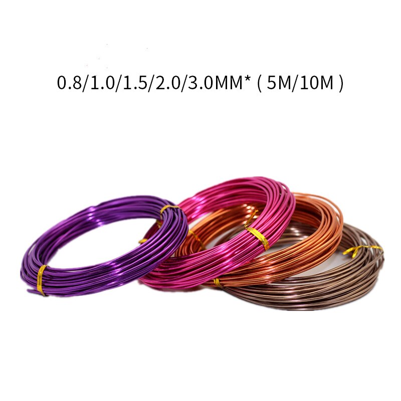 Anadd fil d'aluminium souple polyvalent peint à la main artisanat fleuriste boucle d'oreille plomb bijoux perles fil aluminium 2-10M / Roll