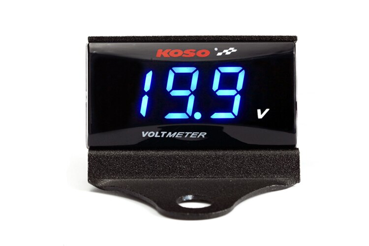 Koso-voltímetro Digital Universal para motocicleta, Mini medidor LED rectangular de voltaje, 12V: bracket blueled