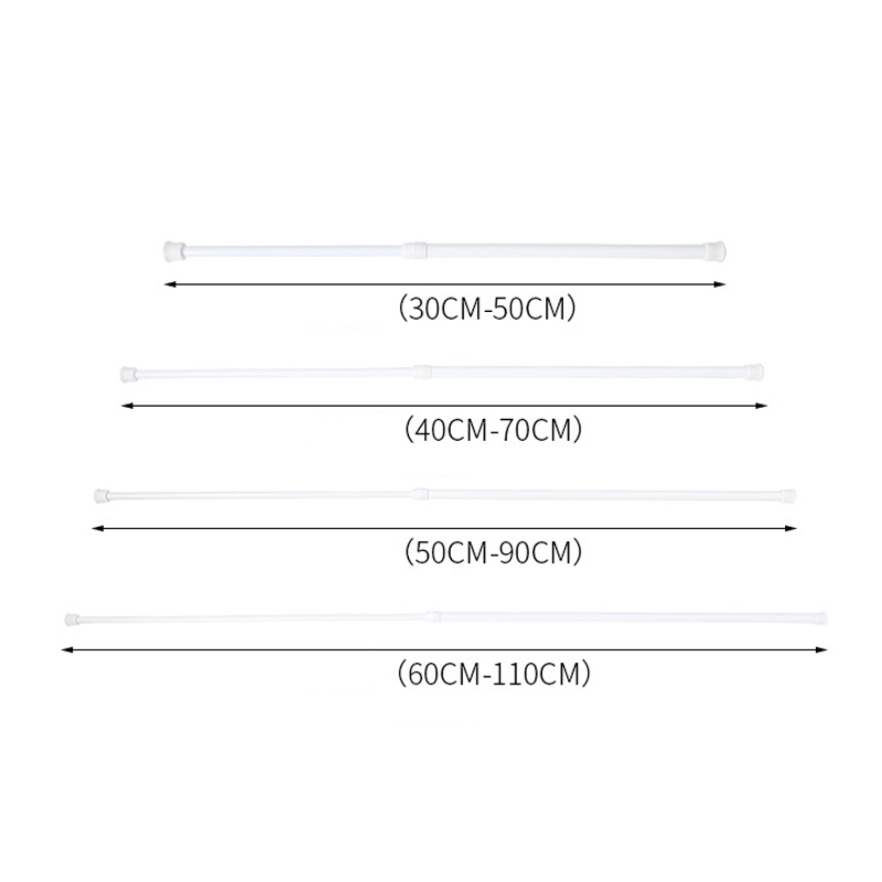 30-110CM Multi Purpose Spring Loaded Extendable Telescopic Curtain Pole Tension Rail Net Voile Pole Net Rods Curtain Telescopic