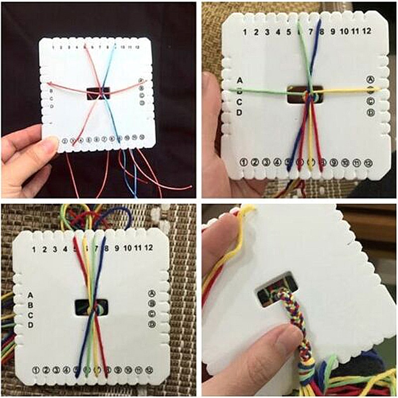 Disco de cordón de cuentas Kumihimo cuadrado redondo 2 uds/placa de trenzado de disco, tabla de espuma de joyas trenzadas DIY para hacer manualidades hechas a mano